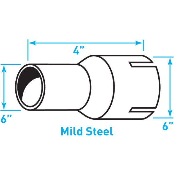 Truck Exhaust Coupler Single 16g, Mild Steel - 6"