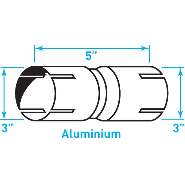 Truck Exhaust Coupler Double 16g, Aluminized Steel - 3"