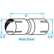 Truck Exhaust Coupler Double 16g, Mild Steel - 3.5
