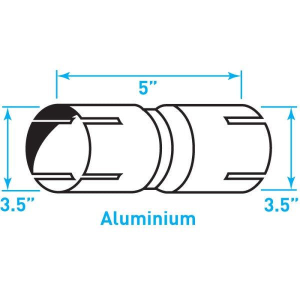 Truck Exhaust Coupler Double 16g, Aluminized Steel - 3.5"