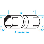 Truck Exhaust Coupler Double 16g, Aluminized Steel - 3.5