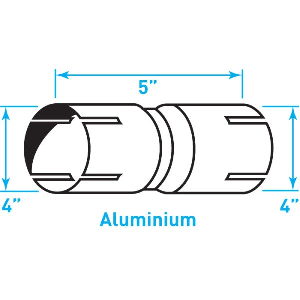 Truck Exhaust Coupler Double 16g, Aluminized Steel - 4"