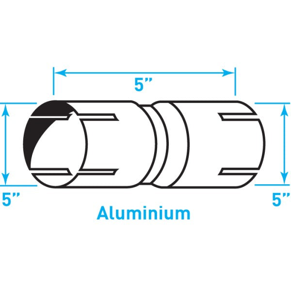 Truck Exhaust Coupler Double 16g, Aluminized Steel - 5"