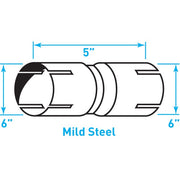 Truck Exhaust Coupler Double 16g, Mild Steel - 6
