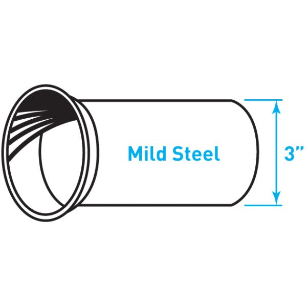 Truck Exhaust 20º Plain Lipped Flange, Mild Steel - 3" Diameter