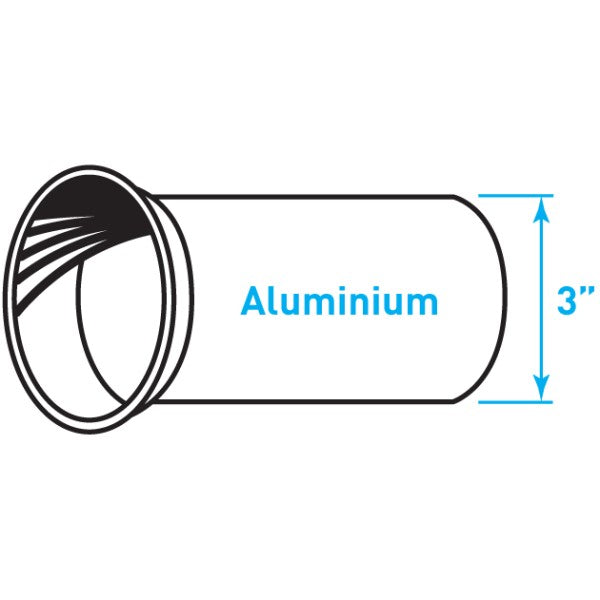 Truck Exhaust 20º Plain Lipped Flange, Aluminized Steel - 3" Diameter