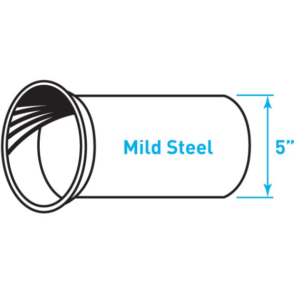 Truck Exhaust 20º Plain Lipped Flange, Mild Steel - 5" Diameter