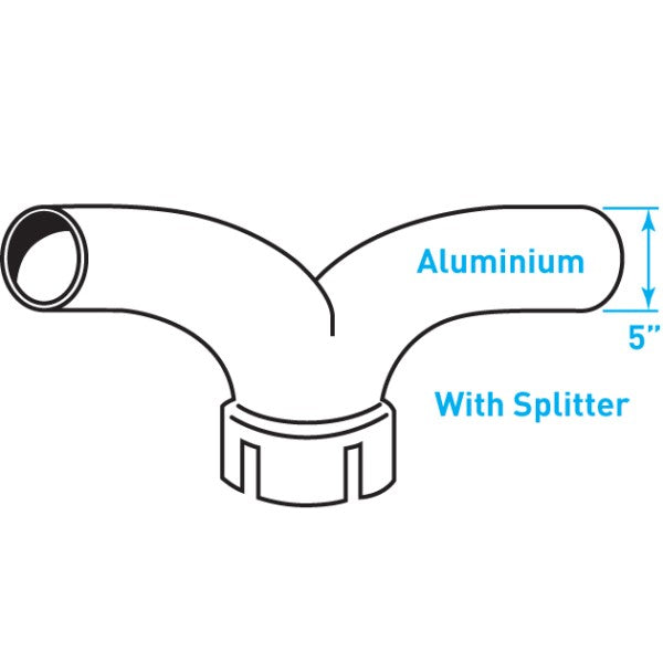 Truck Exhaust Y Junction (With Splitter), Aluminized Steel - 5" Diameter