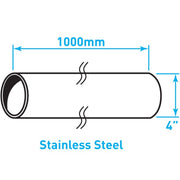 Exhaust Steel Tube Straight , Stainless Steel - 4
