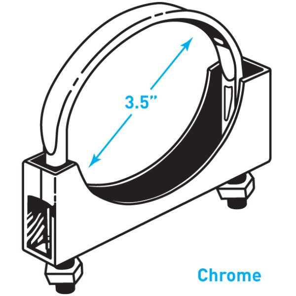 Exhaust Flat Band Clamp, Chrome - 3.5"