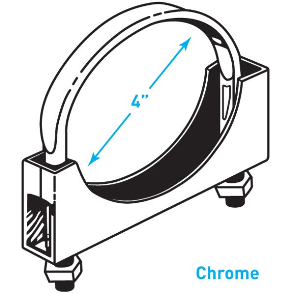 Exhaust Flat Band Clamp, Chrome - 4"