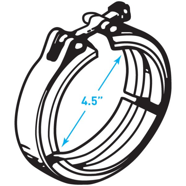 Exhaust V Clamp, Detroit 8V-71/6-71 - 4.50"