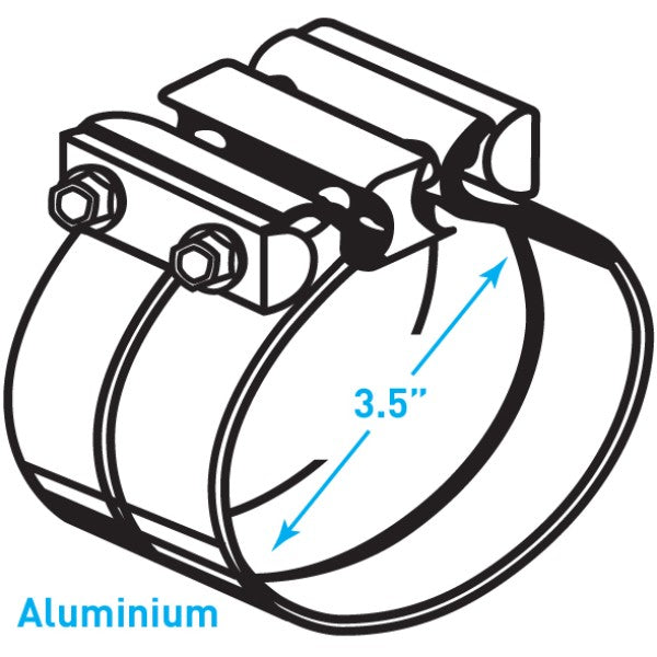 Exhaust Torctite Lap Clamp, Aluminized Steel - 3.5"