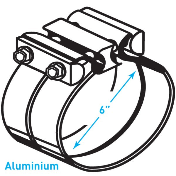 Exhaust Torctite Lap Clamp, Aluminized Steel - 6"