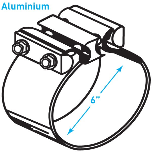 Exhaust Torctite Butt Clamp, Aluminized Steel - 6"