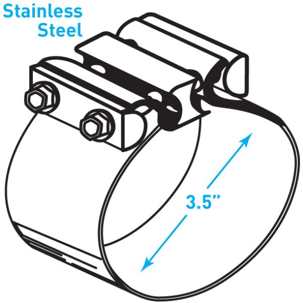 Exhaust Torctite Easyseal Clamp, Stainless Steel - 3.5"