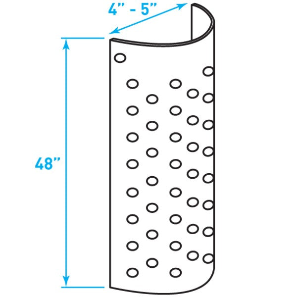 Truck Exhaust Guard 180º, Stainless Steel - 4" to 5" x 48"