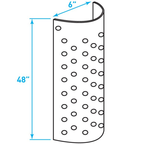 Truck Exhaust Guard 180º, Stainless Steel - 6" x 48"