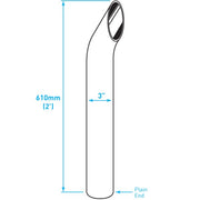 Exhaust Chrome Stack / Curved / Plain End / 3