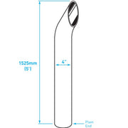 Exhaust Chrome Stack / Curved / Plain End / 4