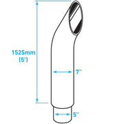 Exhaust Chrome Stack Reducing / Curved / Plain End / 7