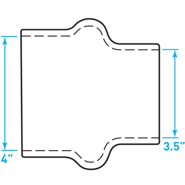 Air Intake Rubber Hump Hose Reducer - 4" / 3.5"