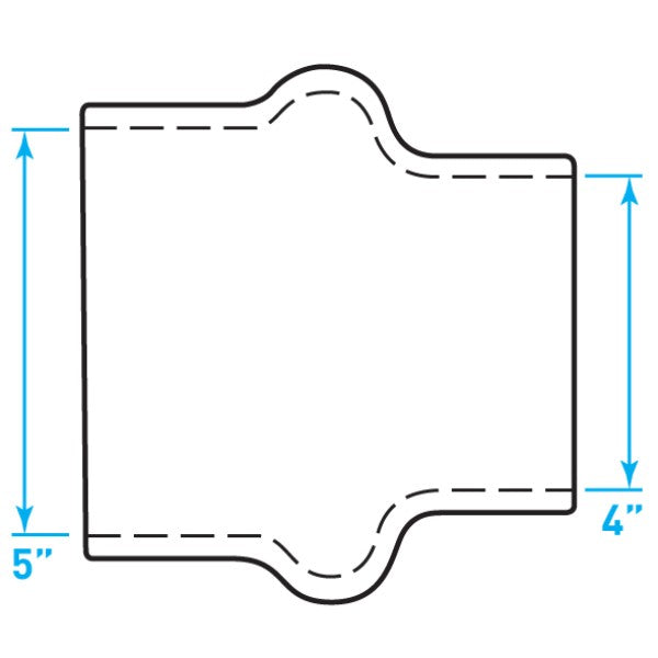 Air Intake Rubber Hump Hose Reducer - 5" / 4"