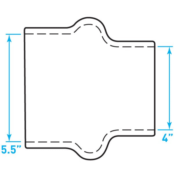 Air Intake Rubber Hump Hose Reducer - 5.5" / 4"