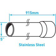 Air Intake Stainless Steel Tube, Straight, Expanded End - 5