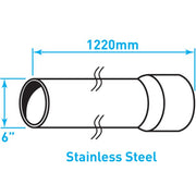 Air Intake Stainless Steel Tube, Straight, Expanded End - 6