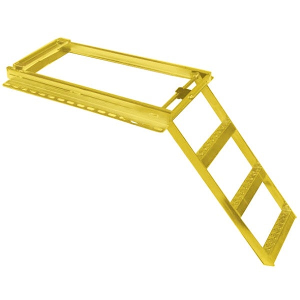 Heavy Duty Slide Out Step Ladder - 3 Step - Yellow Powder Coated Versi