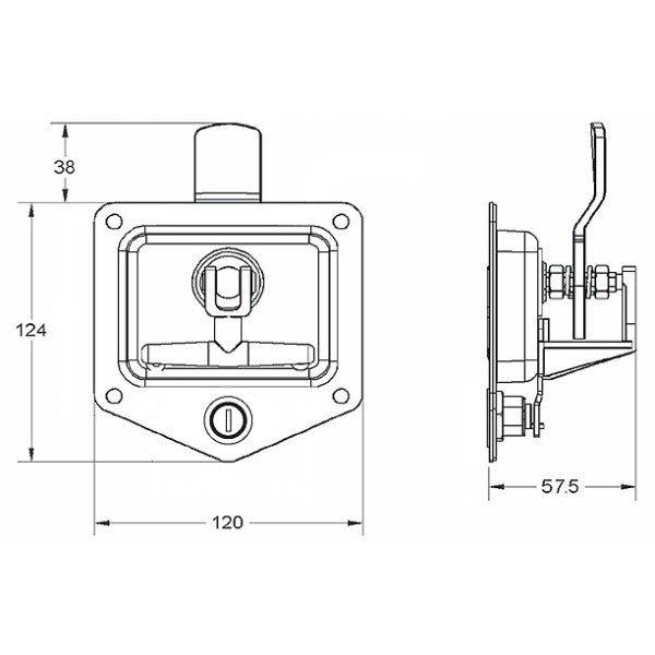 T Lock Offset Tongue - Stainless Steel