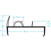 Trailer Door Seal - 85mm x 4.2m