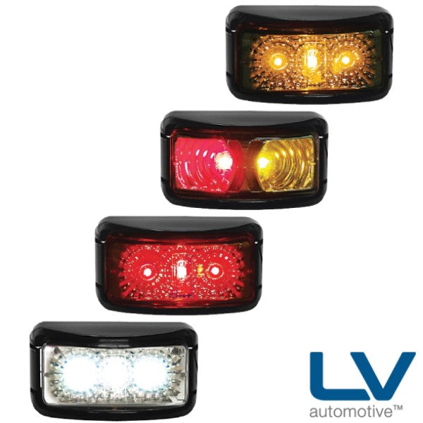 LV LED Rectangle Marker Lamps - 74mm x 39mm x 31mm