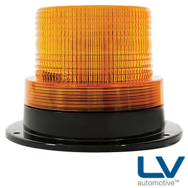 LV Halogen Strobe With Fixed Mount Base - Amber