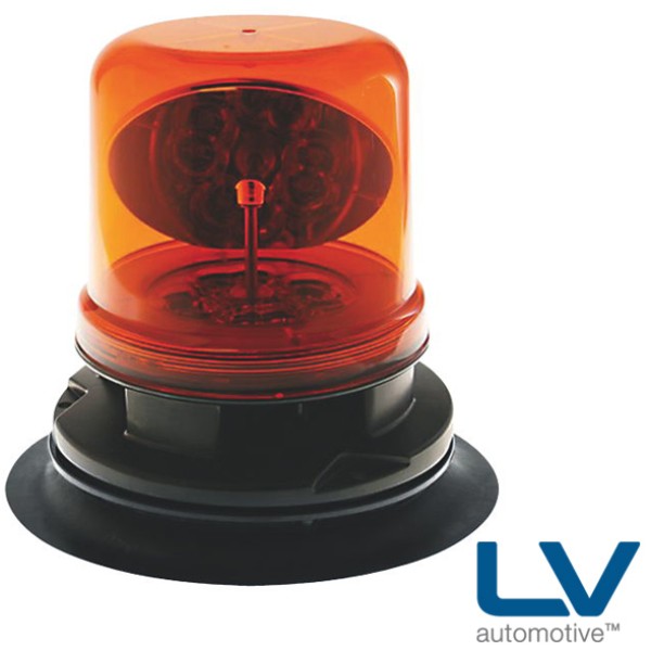 LV LED Rotating Beacon With Magnetic Base - Amber