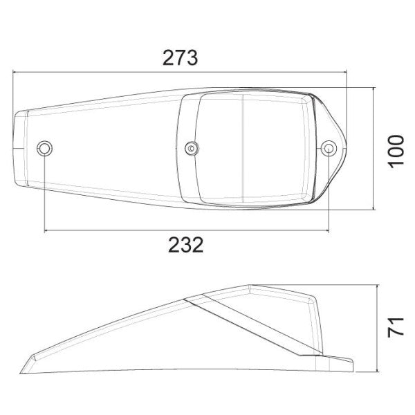 LV LED Cab Marker Lamp - 273mm x 100mm x 71mm