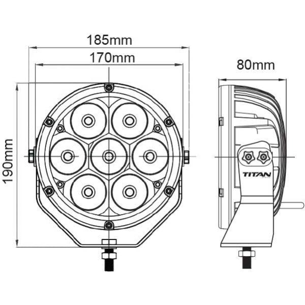 TITAN SERIES 7” 90W LED DRIVING LIGHT - 7800 LUMENS