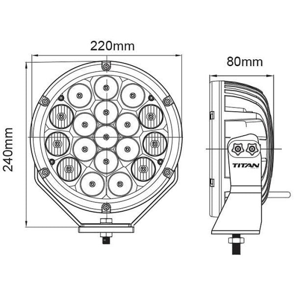 Titan Series 9” 180W LED Driving Light - 15,500 Lumens