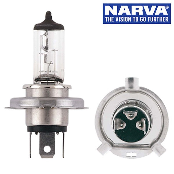 Narva 48382BL2 - 12V 60/55W P43T Plus 150 H4 Halogen Headlight Globe (2 Pack)