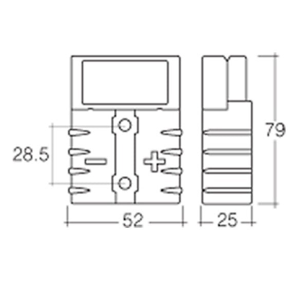 Narva Heavy Duty 175 Amp Connector Housing with Copper Terminals