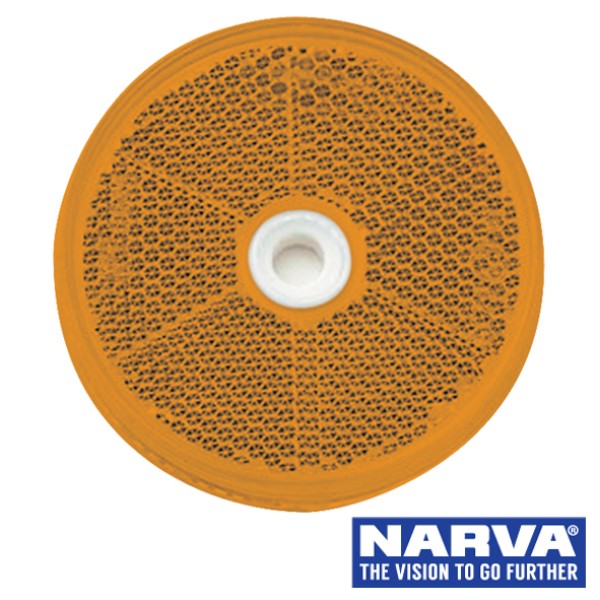 Round Retro Reflector Screw On 60mm - Amber