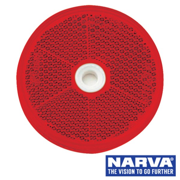 Round Retro Reflector Screw On 60mm - Red