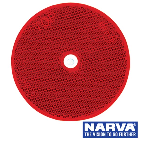 Round Retro Reflector Screw On 80mm - Red