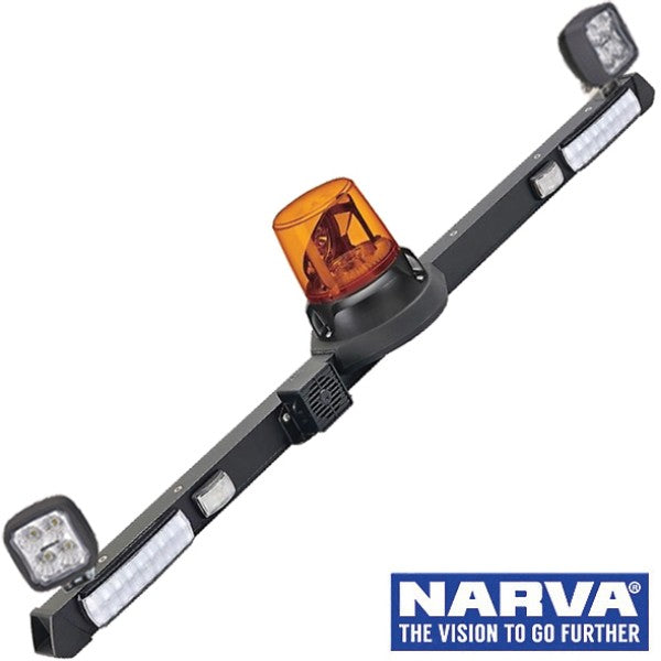 Narva Utility Bar with LED Rotating Beacon & LED Work Lamps - 1.2m