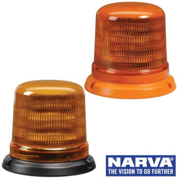 NARVA EUROTECH LED STROBE/ROTATING LIGHT WITH FLANGE BASE - AMBER