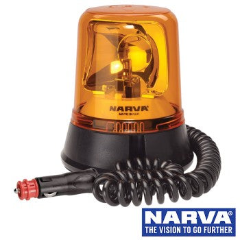 NARVA HALOGEN OPTIMAX ROTATING BEACON WITH MAGNETIC BASE - AMBER