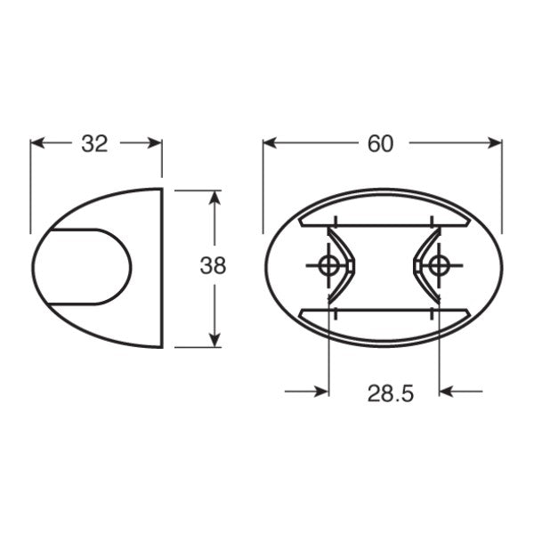 Hella DuraLed Rear Position Outline Lamp - Red