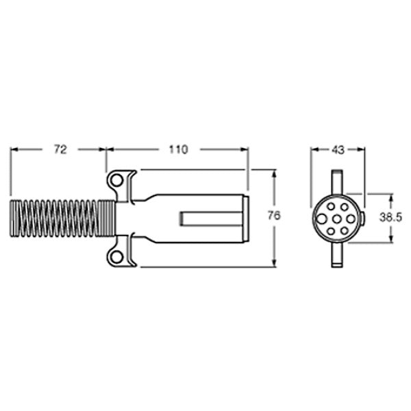 Hella 7 Pole SAE Plug - Metal