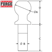 2-5/16” Hitch Ball, High Strength - Wallace Forge CBH10A